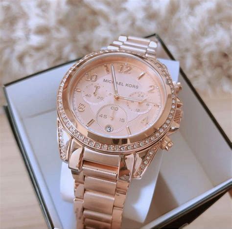 michael kors women's chronograph blair white|Michael Kors Blair Womens Gold Chronograph Glitz Watch, .